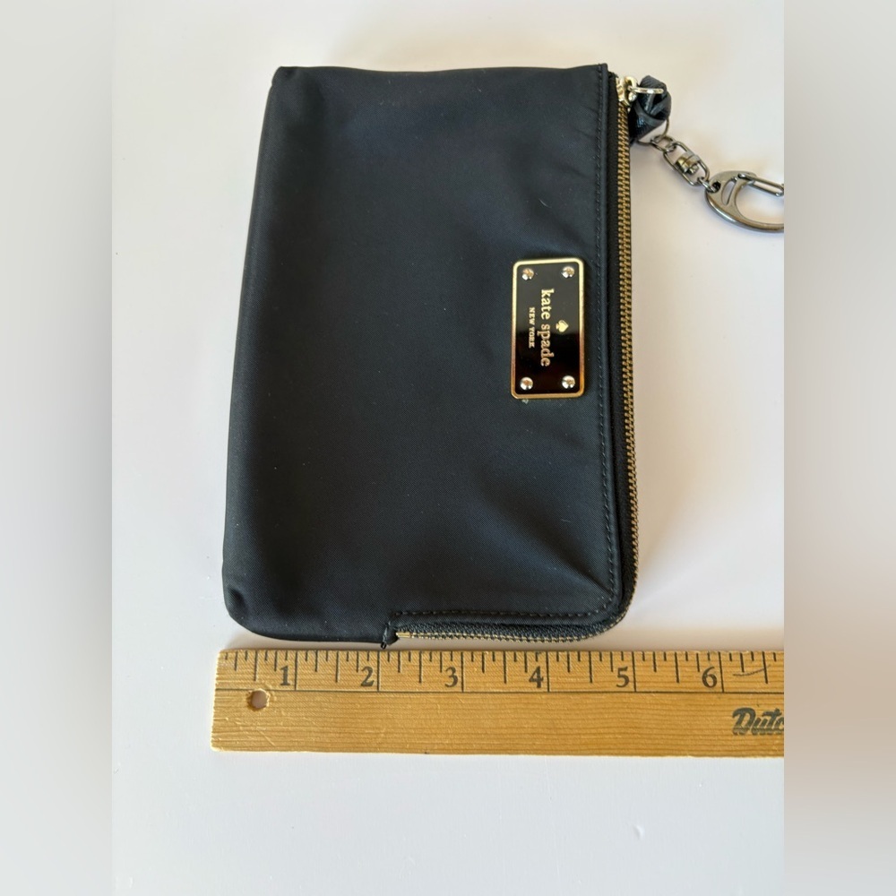 Kate Spade Wilson Road Leona Wristlet Clutch Bag-Black Nylon-Gold-Tone Hardware - Picture 10 of 10